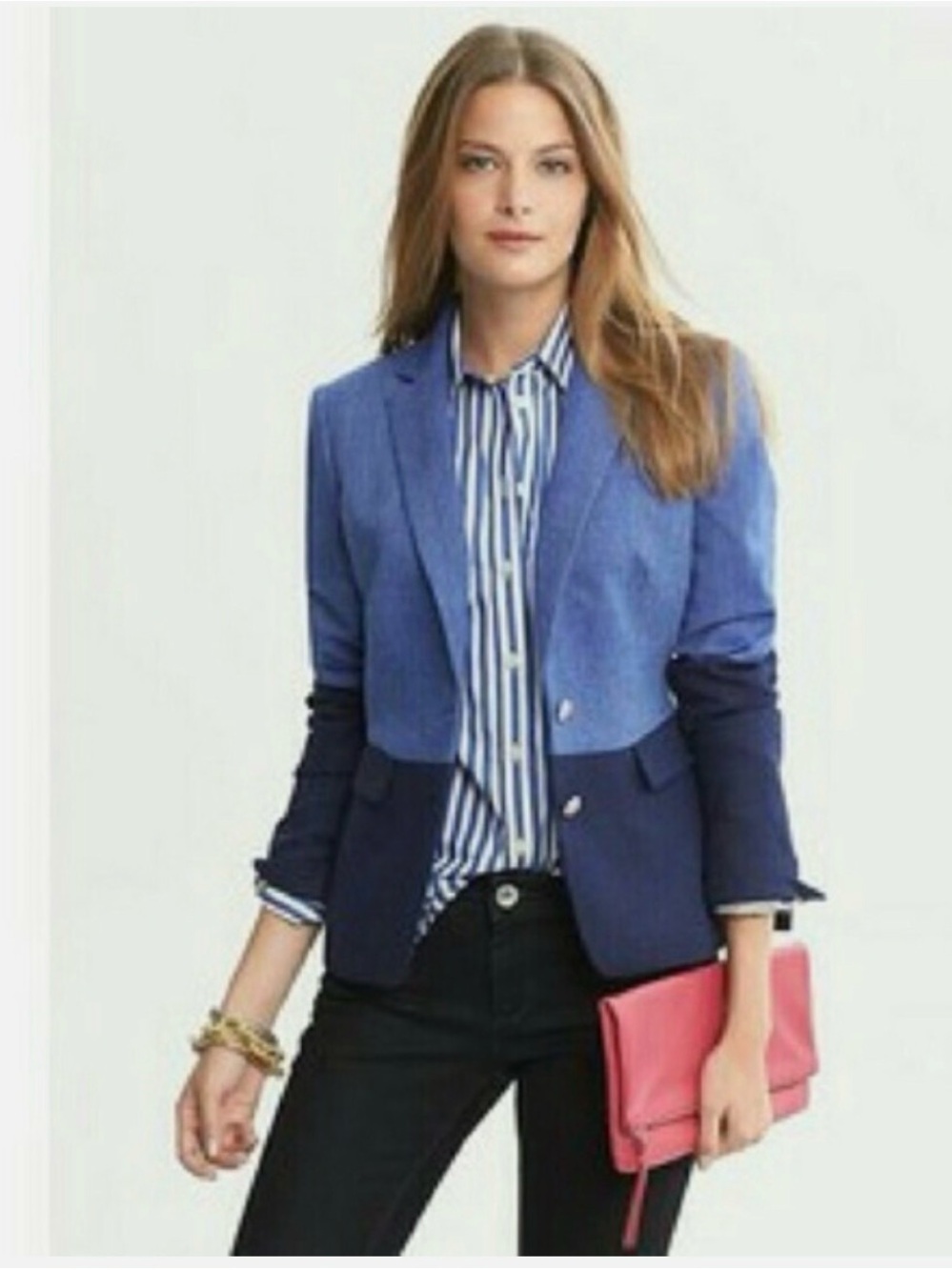 Banana Republic Colorblock Navy and Blue Women's Blazer
